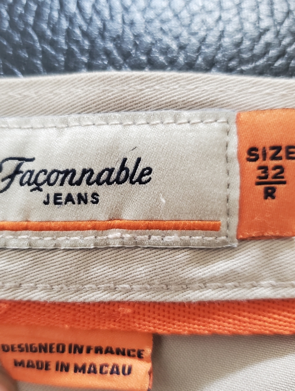 Faconnable Men's Beige Pants With 5 Pocket Design Size 32 - Picture 3 of 8